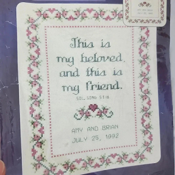 DESIGNS FOR THE NEEDLE My Beloved Wedding Counted Cross Stitch Kit Song of Solom - Picture 2 of 6